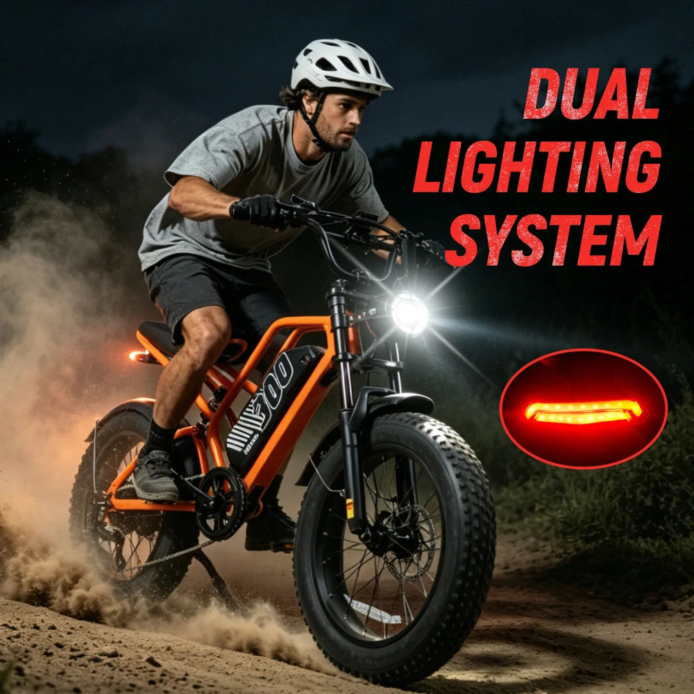 V300 Electric Dirt Bike for Adult, 48V 20.8/41.6Ah Removable Battery, 20"×4" Fat Tire E-Bike with 1500W Motor, Off-Road, Custom