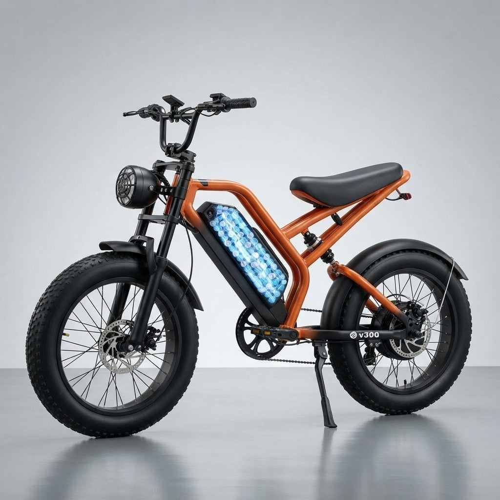 V300 Electric Dirt Bike for Adult, 48V 20.8/41.6Ah Removable Battery, 20"×4" Fat Tire E-Bike with 1500W Motor, Off-Road, Custom