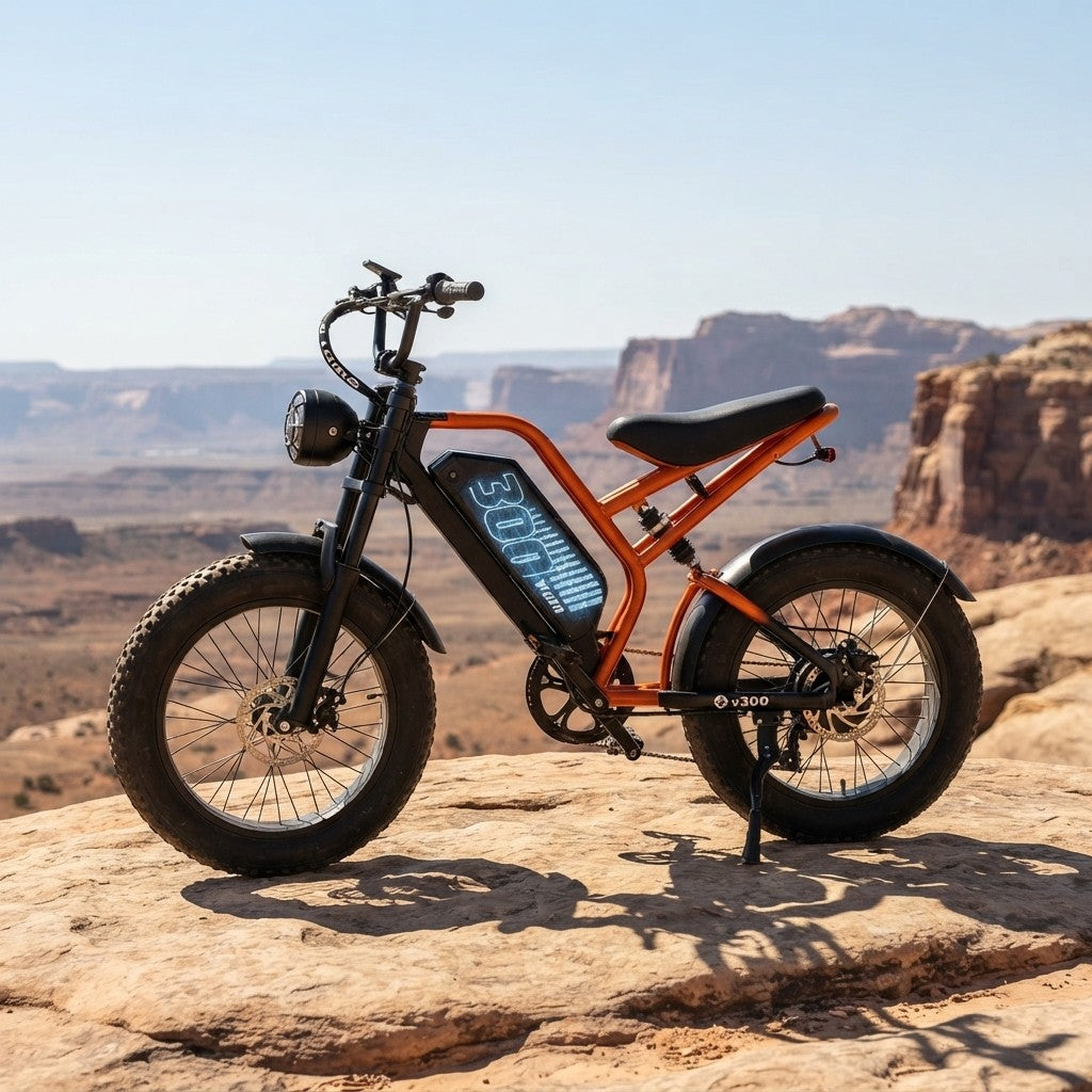 V300 Electric Dirt Bike for Adult, 48V 20.8/41.6Ah Removable Battery, 20"×4" Fat Tire E-Bike with 1500W Motor, Off-Road, Custom